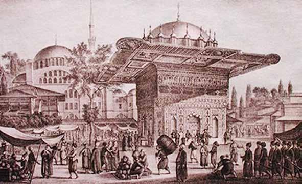 Mihrimah Sultan Cami ve çevresini gösteren çizimi de önemli gravürlerinden biridir (Şekil 4). Osmanlı dönemi gravür eserlerinin gelişimini Güzel şöyle özetlemektedir Osmanlı mparatorluğu konulu 16.