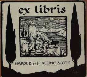Ekslibris Harold ve Eveline Scott adına tasarlanmış olup şimdi Boğaziçi Kütüphanesi koleksiyonunda yer almaktadır.