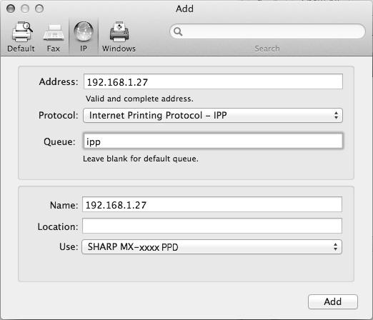 IPP fonksiyonunu kullanarak yazdırma MAC OS X Makine, IPP fonksiyonu kullanarak yazdırabilir.