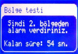 Gelen ekranda + ve - tuşları ile bypass edilmek istenen bölge seçilerek 0/1 tuşu ile bypass yapılır. Bu tuşa tekrar basılması durumunda ise bypass kaldırılır.