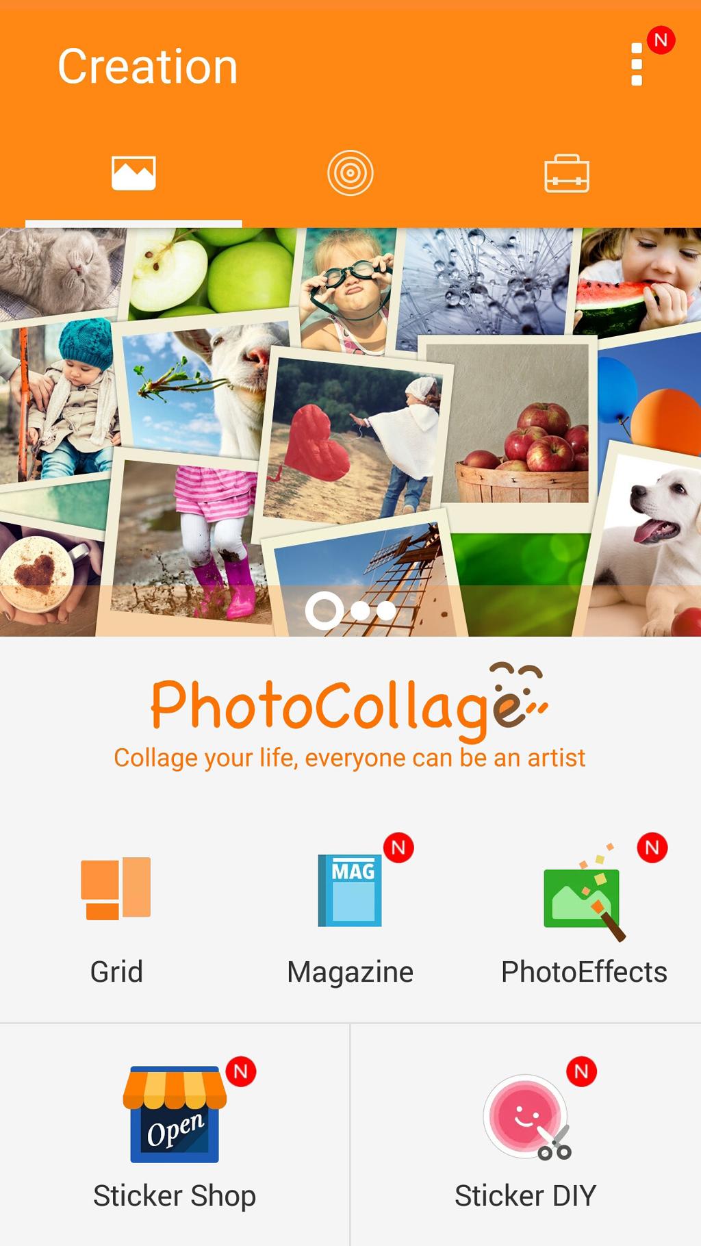 PhotoCollage Fotoğraf koleksiyonunuzdan bir kolaj oluşturmak için PhotoCollage uygulamasını kullanın. PhotoCollage uygulamasını başlatmak için, Ana ekranınızda PhotoCollage öğesine dokunun.