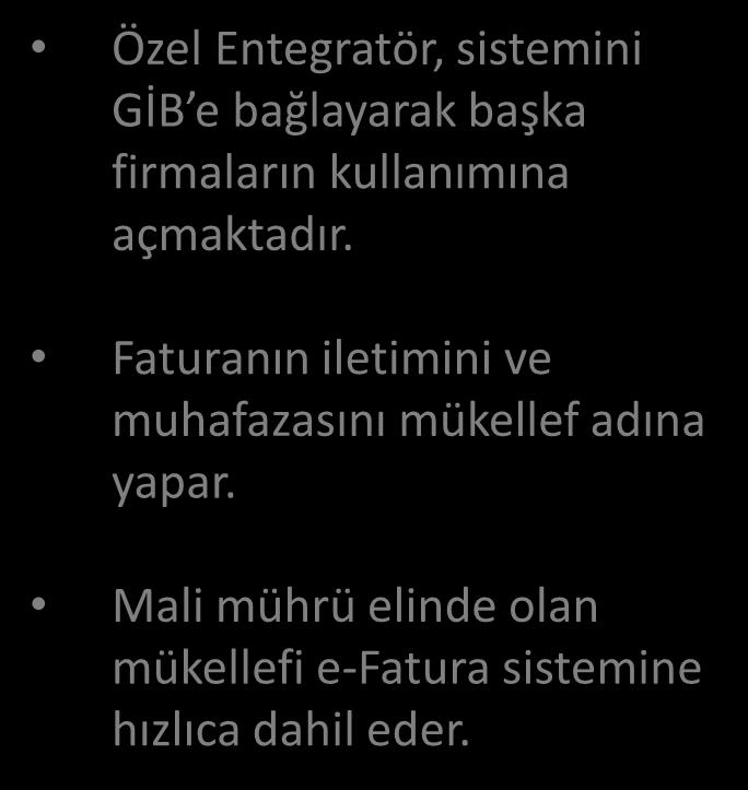 Faturanın iletimini ve muhafazasını kendi bilgi işlem sisteminde yapar.