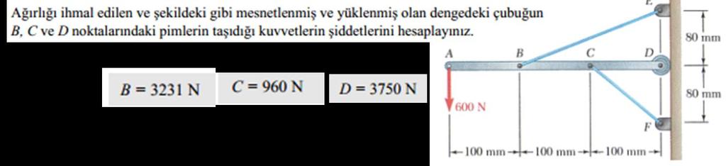 4- Statik Denge ve Kuvvet Analizleri Örnek (Soru) 4.