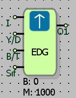 1 LOJİK KAPI BLOKLARI 1.1 KENAR KAPISI 1.1.1 Bağlantılar I: Sinyal girişi Y/D: seçimi Yükselen ve/veya düşen kenar B/T: seçimi Bir döngü ya da tam döngü Q1:Blok çıkışı Sıf: Sıfırlama (Reset) girişi 1.