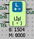 5.6 LONG İŞLEM 5.6.1 Bağlantılar InA: Long veri girişi InB :Long veri girişi Out: Long işlem çıkışı Ttk: Tetikleme girişi 5.6.2 Bağlantı Açıklamaları InA: Long veri girişi İşleme tabi tutulacak 1.