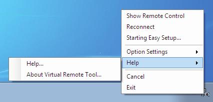 Virtual Remote Tool yardım dosyasını görüntüleme Yardım dosyasının görev çubuğu kullanılarak görüntülenmesi 1 Virtual Remote