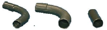 Bükülgen Borular Resim1.13: Tesisat boru dirseği ve muf Bükülgen (spiral) borular metal ve yalıtkan (PVC) gereçlerden yapılır.