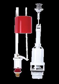 flotör Dual flush push system - Pushing piece adjustable for 16 and 40 mm lid holes - Zeplin valve with