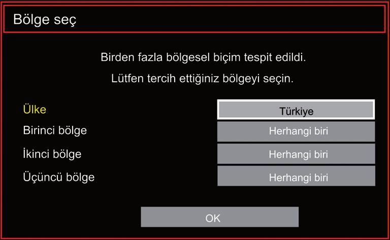 Ülke ve bölge seçimini yaptıktan sonra devam etmek için OK tuşuna basınız. Tüm mevcut kanallar kaydedildikten sonra, ekranda Kanal Listesi görüntülenecektir.