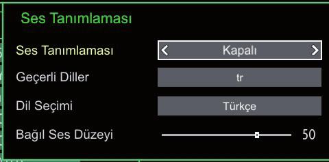 Mavi Arka plan: Sinyal zayıf veya yokken mavi arka plan sistemini etkinleştirir veya devre dışı bırakır.