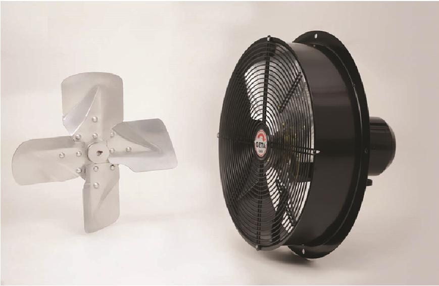 GVA DUVAR TİPİ EKSENEL ASPİRATÖRLER KAPASİTE TABLOSU TİP FAN ÇAPLARI ELEKTRİK MOTORU DEVİR DEBİ BASINÇ (mm) (KW) (d/d) (m³/h) (Pa) 1500 d/d MOTORLU ASPİRATÖRLER GVA-350/4 350 0,12 1365 2500-1500