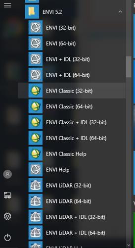 1) ENVI 5.2 Uygulamayı kurduktan sonra başlat menüsünden ENVI 5.