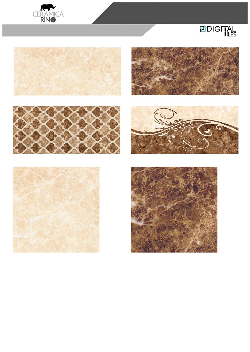 Yer & Duvar Karosu / Floor & Wall Tiles Emperador 26x60 - Krem / Cream 26x60 - Kahve / Brown