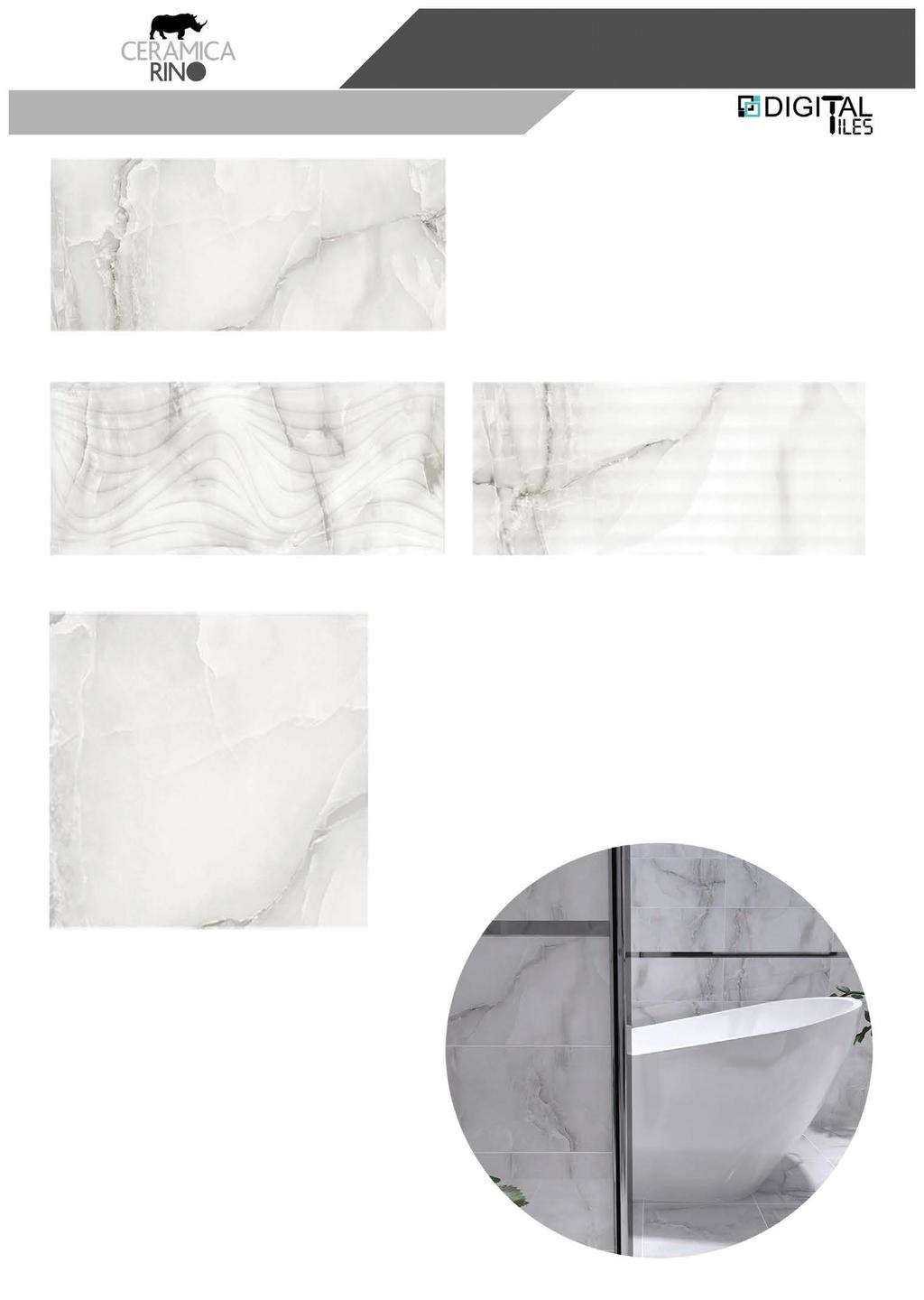 Yer & Duvar Karosu / Floor & Wall Tiles Tenay 26 x 60 - Gri / Grey 26 x 60 - Dekor 1 (Rölyefli) /