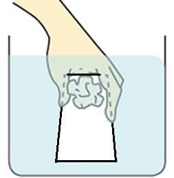 * Bardağı ters çevirelim ve su dolu bir kaba daldıralım. Peçete ıslanmaz.
