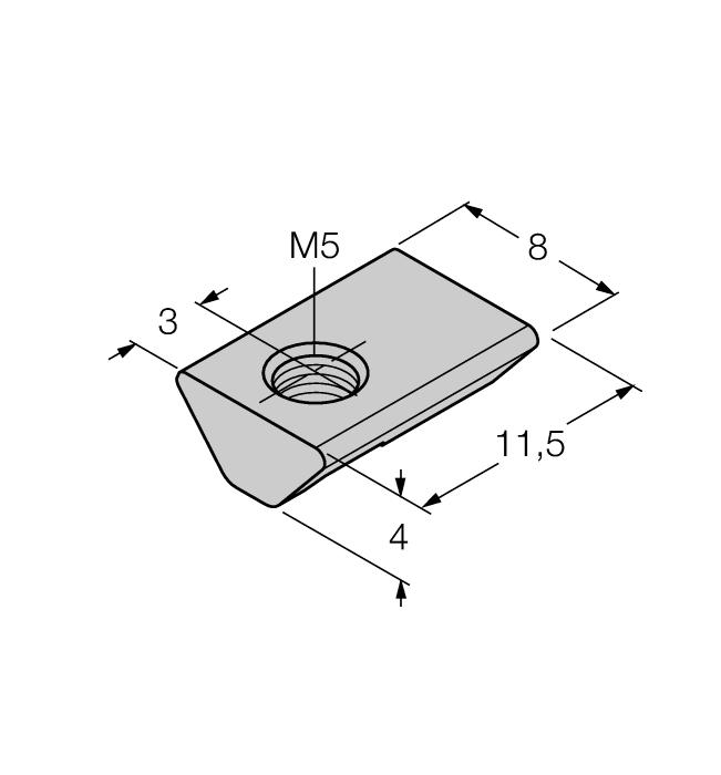 başına 4 parça M4-Q25L 6901048 Mounting bracket for linear position sensor Q25L; material Stainless steel; 2 pcs.