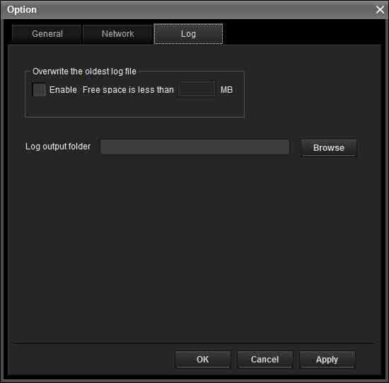 Log sekmesi Kullanılan proxy sunucuyu kullanarak kamerayla iletişim kuramıyorsanız kamerayı yerel bir ağa bağlayın ve proxy sunucu kullanmaksızın Custom Homepage i çalıştırın.