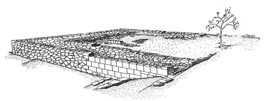 Şekil 7: Smyrna Athena Tapınağı Oryantalizan Podyum (M.Ö. 640-600) ve Arkaik dönemde yapılan rektogonal kaplama. Şekil 8: Smyrna Athena Tapınağı Oryantalizan Podyumun güney duvarının batı yarısı (M.Ö. 640-600). Şekil 9: Smyrna Athena Tapınağı Oryantalizan Podyumun batı duvarı.