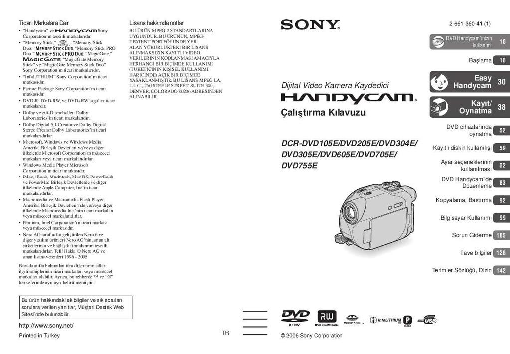 sony dcr-dvd705e software
