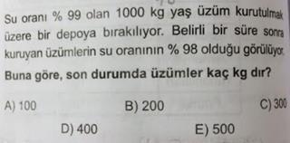 Birinci depodaki su oranına %x, İkinci depodakine ise %y diyelim. Karışım Denklemi: m x m y (m m ) % 1 2 1 2 son Buna göre karışım denklemlerini yazalım.