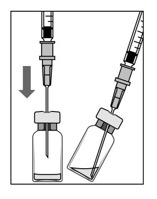 A. 1. İlacı çekmeden önce flakonun lastik tıpasının dış kısmı dezenfekte edilmelidir. 2. 5 mikrometrelik filtreli iğneyi (verilmiştir) 1ml lik şırıngaya (verilmiştir) aseptik teknikle takınız.