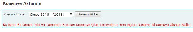 Fişlerdeki Departmana Baksın: Seçilmeli Devir Yapılmışları Devretmesin: Seçilmeli Fişlerdeki Departmana Baksın: Stok yaşının aktarılacağı fişlerdeki depolara göre hareket eder.