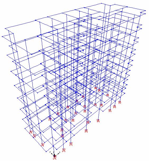 Şekil 4.50: Mevcut Binaya Ait X Doğrultusundaki Doğal Titreşim Periyodu +X yönündeki doğal titreşim periyodu T 1x = 1.08 s. olarak belirlenmiştir.