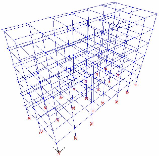 Şekil 4.14: Mevcut Çatlamış Kesitli Binaya Ait X Doğrultusundaki Doğal Titreşim Periyodu +X yönündeki doğal titreşim periyodu T 1xÇ = 0.86 s. olarak belirlenmiştir.