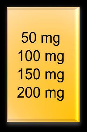 100 mg %20-25, 150 mg %10 FDA:Max.