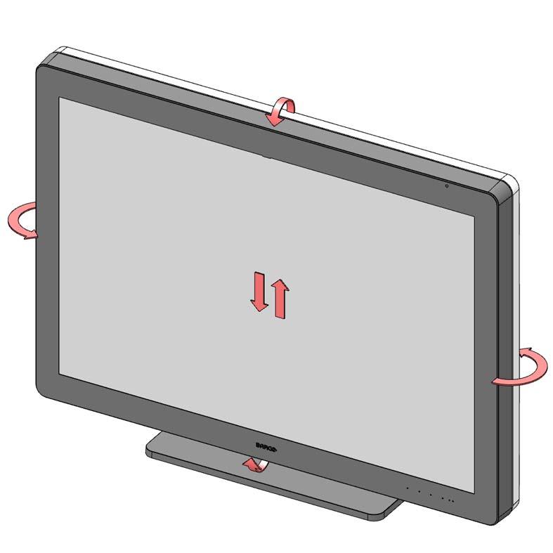 3. Ekran kurulumu DIKKAT: Standa bağlı haldeyken ekranınızı döndürmeye çalışmayın. denenmesi, ekranınıza ve standa ciddi zarar verebilir. Bu hareketin 3.