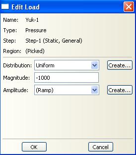 5.) Edit Load diyalog kutusunda Distribution kısmını Uniform olarak ayarlanır.