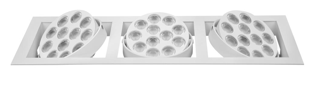 GRIDLED Ankastre aygıtlar / Recessed luminaires 12 18 40 Alüminyum enjeksiyon soğutucu gövde 12-18 - - 40 optik lens seçenekleri Die cast aluminium heat sink 12-18 - - 40 optical lens options L
