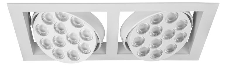 GRIDLED Ankastre aygıtlar / Recessed luminaires 12 18 40 Alüminyum enjeksiyon soğutucu gövde 12-18 - - 40 optik lens seçenekleri Die cast aluminium heat sink 12-18 - - 40 optical lens options L