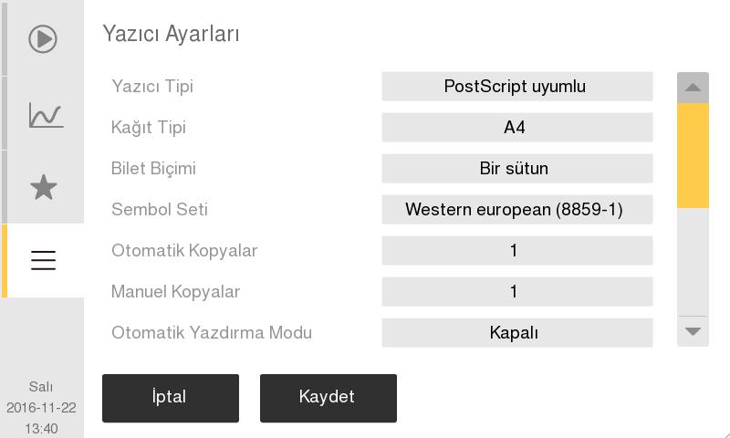 Ayarları Bölgesel Ayarlar Parametre Ayarları