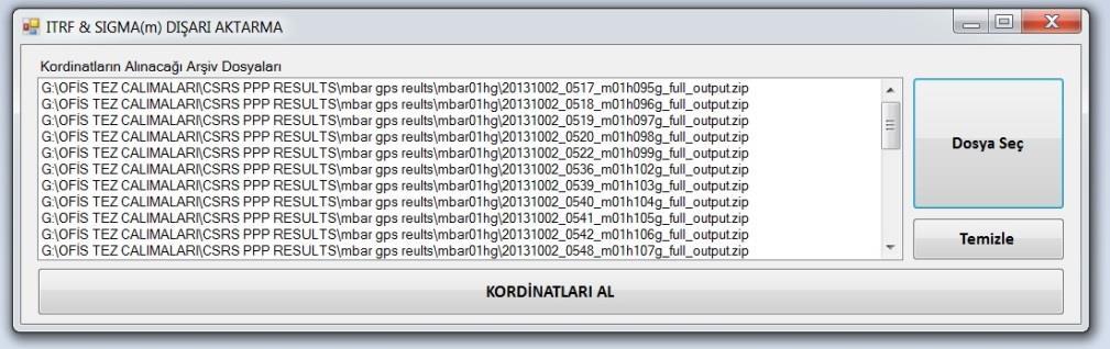 Harita Teknolojileri Elektronik Dergisi: HTED 2016(1) 22-39 yapılabilmesi amacıyla 'visual-basic' dilinde bir ara program yazılmıştır (Şekil 3).