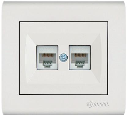 ) DOUBLE PHONE SOCKET NUMERIC İKİLİ DATA PRİZİ (1 ad. kat 5) DOUBLE DATA SOCKET (single.