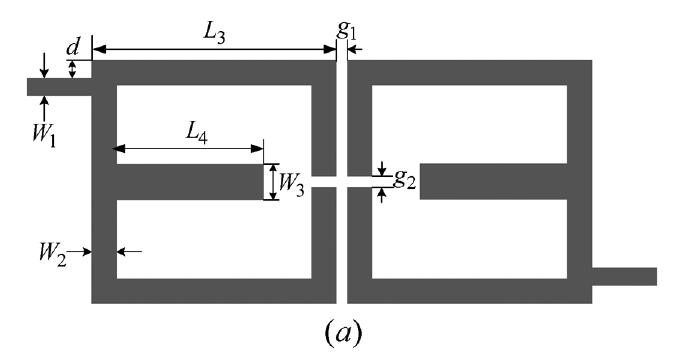 Önerilen rezonatör kullanılarak üç ve dört tane iletim sıfırına sahip iki bantlı iki farklı bant geçiren filtre tasarımı yapılmıştır. Şekil 1.6 ve Şekil 1.