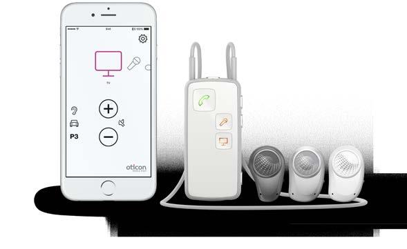 Müzik MiniJack Tele devre FM Uygulama iphone ve Android ile uyumludur Oticon Medical Streamer ayrıca ücretsiz ConnectLine Streamer