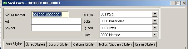 Đkinci karakter Đşyeri numarası olduğu için Türü Sabit, Uzunluğu Đşyeri kodu olarak verilebilecek karakter sayısı, Özellik Đşyeri olarak belirlenir.