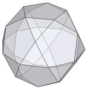 133 Geçici yapı kullanımına adaptasyonu İkosidodekahedron yatay eksende kesilerek yüksekliği azaltılmış bir yapıya