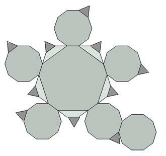 139 Şekil 4.98. Yatay eksende kesilen köşeleri kesilmiş dodekahedronun yüzey açılımı Şekil 4.99. Köşeleri pahlanmış beşgen taban yüzeyi Çizelge 4.25.