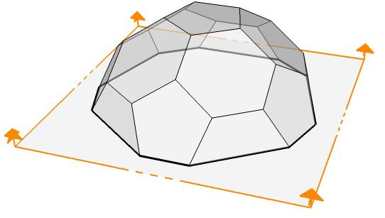 142 Şekil 4.104. Köşeleri kesilmiş ikosahedronun yatay simetri ekseninde kesilerek üst kısmının ayrılması Şekil 4.105.