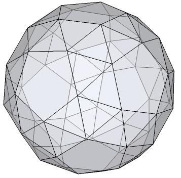 153 Geçici yapı kullanımına adaptasyonu Snub dodekahedron tek başına kullanıldığında yüksekliği fazla olan bir yapı oluşmaktadır (Şekil 4.126)
