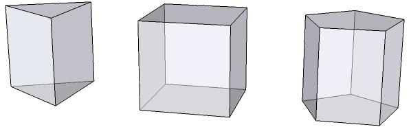 157 Geçici yapı kullanımına adaptasyonu Tabanı üçgen olan dik prizma hariç diğer dik prizmalar bir geçici yapı oluşturmak için geometrik özelliklere sahip bulunmaktadır ( Şekil 4.133)