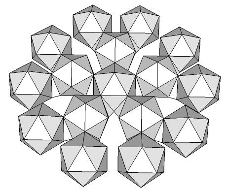 Beşgenlerden oluşan peteksi modellemeler Beşgen taban yüzey şekline sahip geometrik şekillerin peteksi yapıda