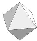 Şöyle ki; her tepe noktasında dört eşkenar üçgenin birleşmesiyle, sekiz yüzeyi bulunan sekizyüzlü (oktahedron), beş eşkenar üçgenin birleşmesiyle yirmi yüzeyi bulunan yirmiyüzlü (ikosahedron)
