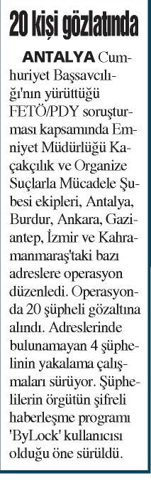 HÜRSES ANTALYA Tarih : 31.