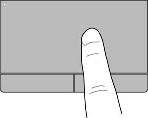 Gezinme İşaretçiyi hareket ettirmek için, parmağınızı Dokunmatik Yüzey'de işaretçiyi ekranda hareket ettirmek istediğiniz yönde kaydırın.