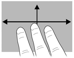 Hareketi ters çevirmek için, sağ işaret parmağınızı saat 3 konumundan saat 12 konumuna doğru hareket ettirin. NOT: NOT: Döndürme, Dokunmatik Yüzey alanı içinde yapılmalıdır.