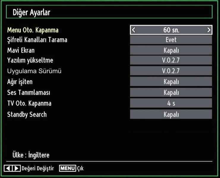 Değişiklikler otomatik olarak kaydedilir. Çıkmak için MENU tuşuna basınız. Kaynak Ayarlarını Yapılandırma Seçilen kaynak seçeneklerini etkinleştirebilir ya da devre dışı bırakabilirsiniz.